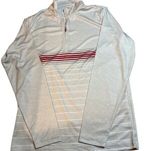 Antigua Gray and Red Long Sleeve Shirt